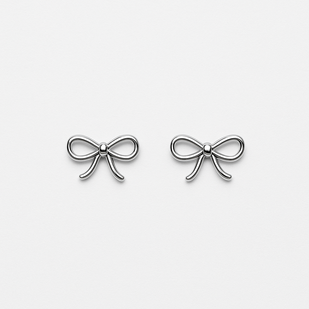 925 Silver Large Bow Earrings