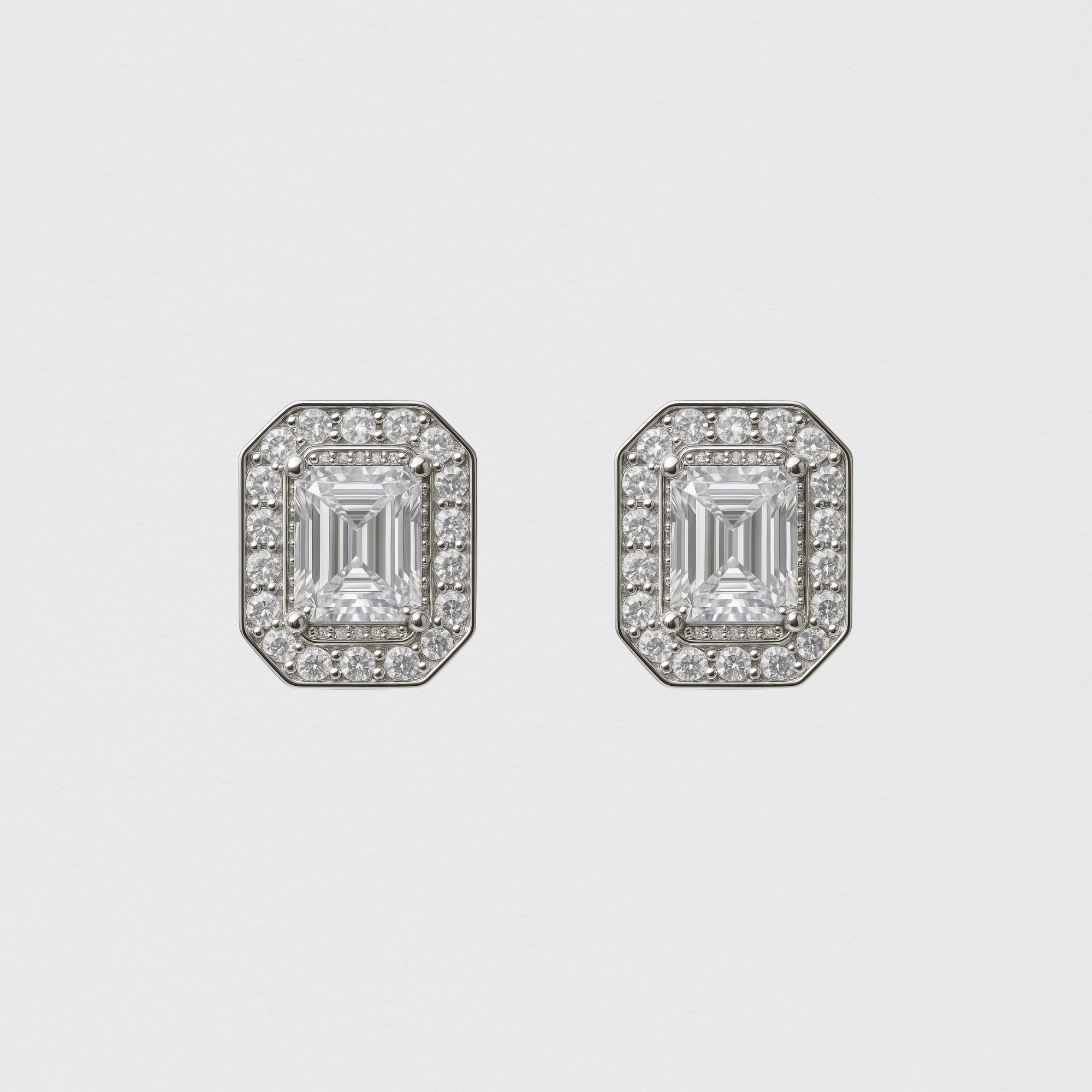 Omega Pendants in 925 Silver with Zirconias and Central Stone – Octagonal Shape
