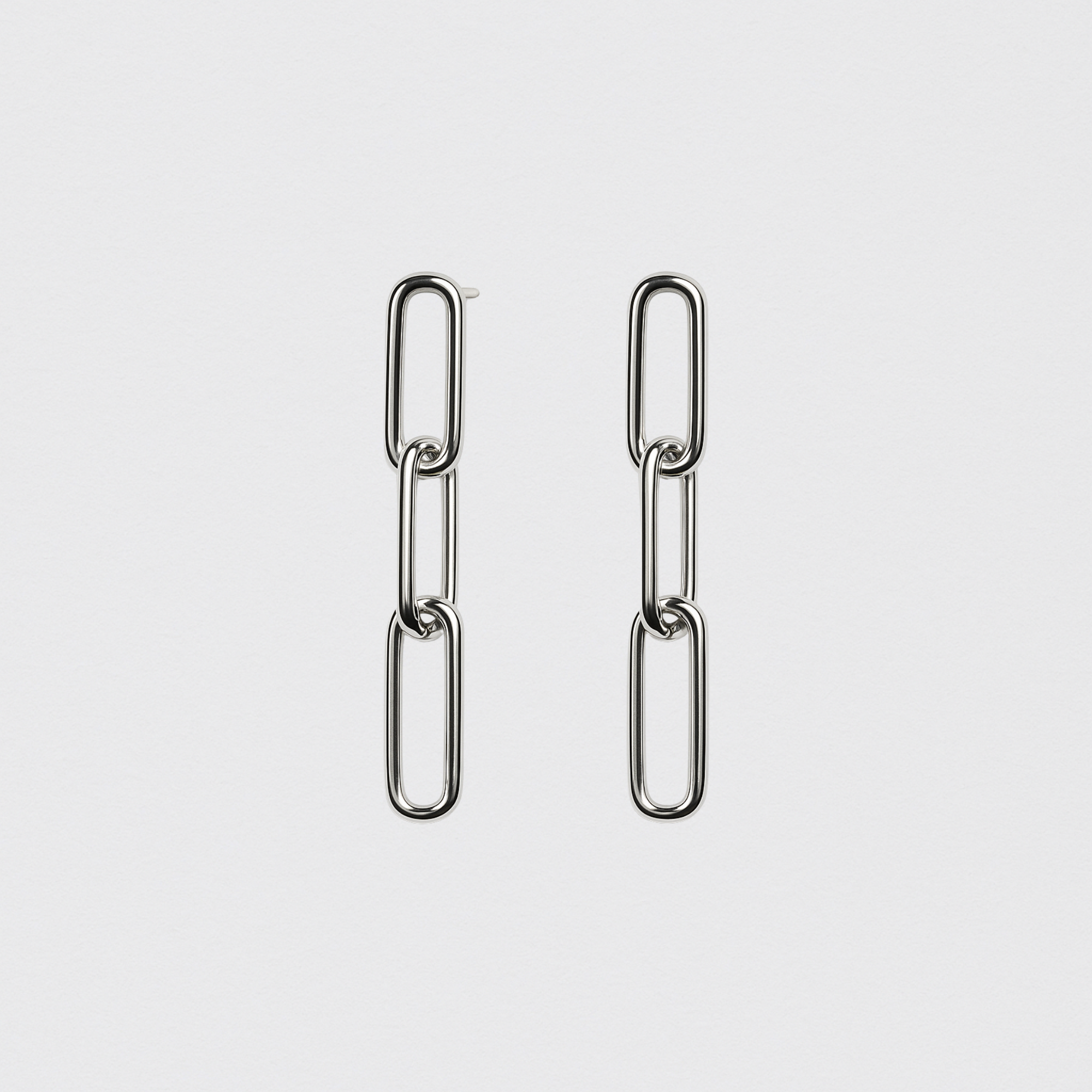 925 Sterling Silver Earrings with Oval Links