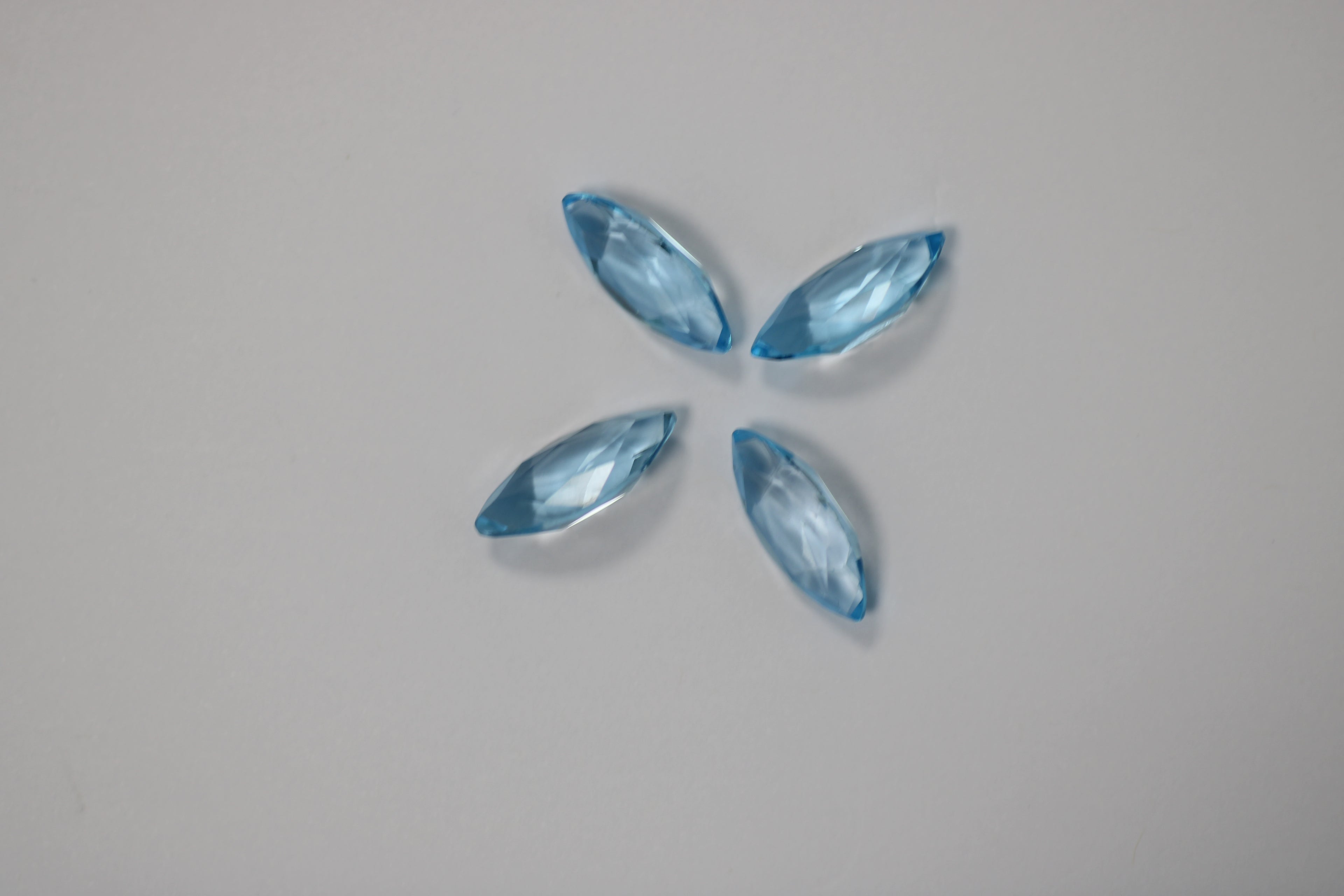 Natural Navette Topaz 9 x 18.8 mm – Lot of 4 Units (27.35 ct)