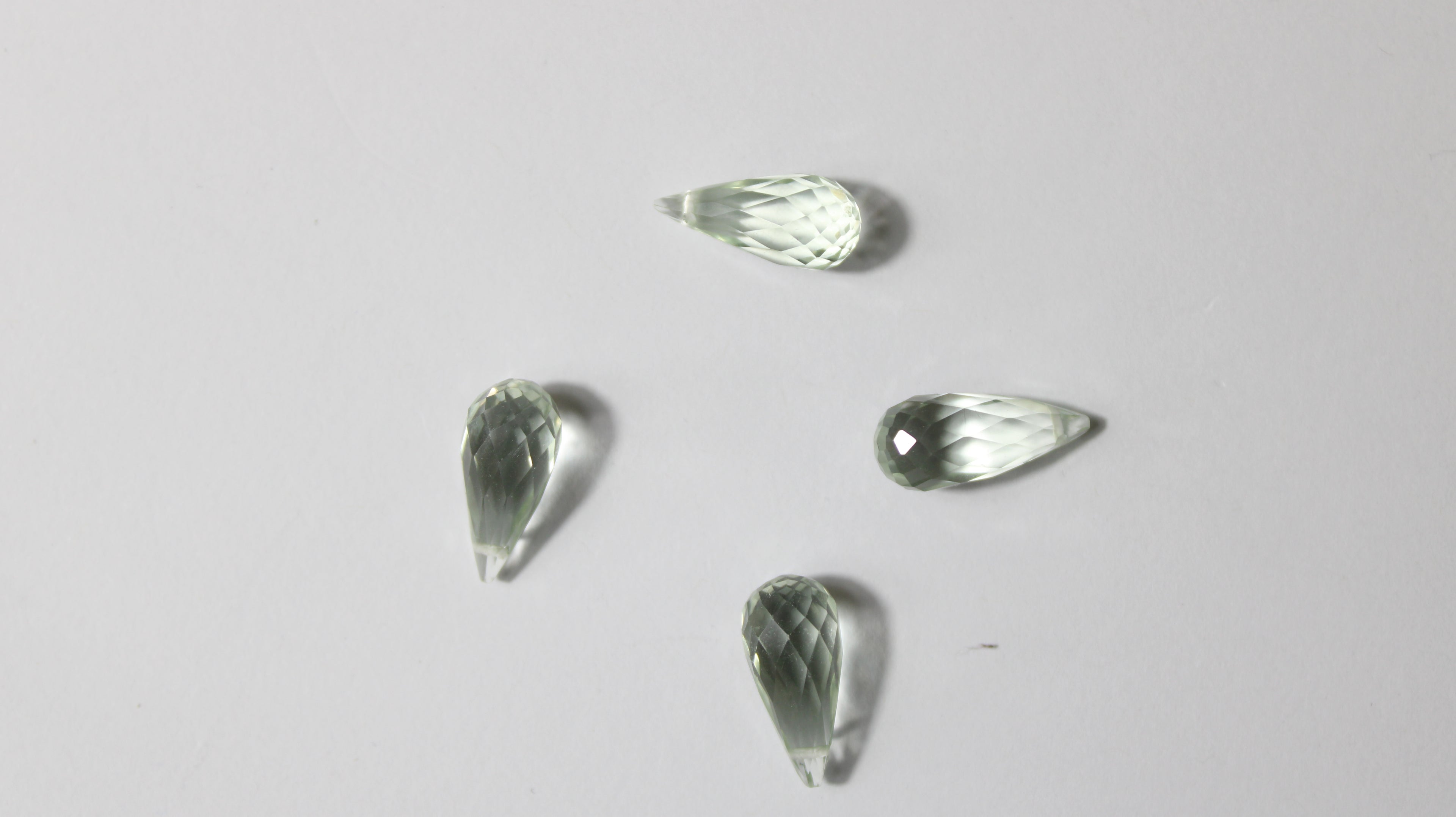 Prasiolite Natural Briolet – Lot with 4 Units (19.45 ct in total)