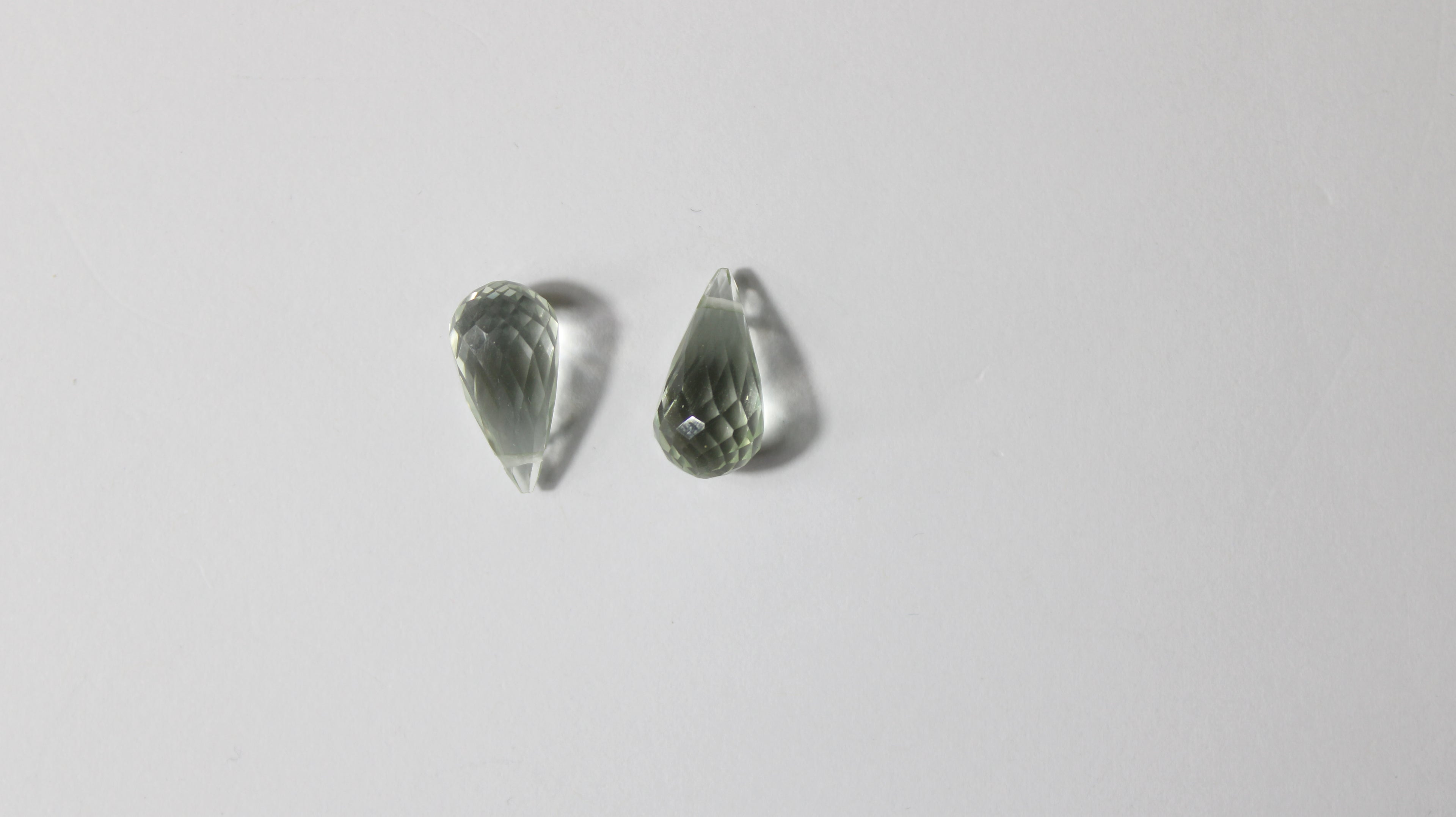 Prasiolite Natural Briolet – Lot with 2 Units (14.85 ct in total)