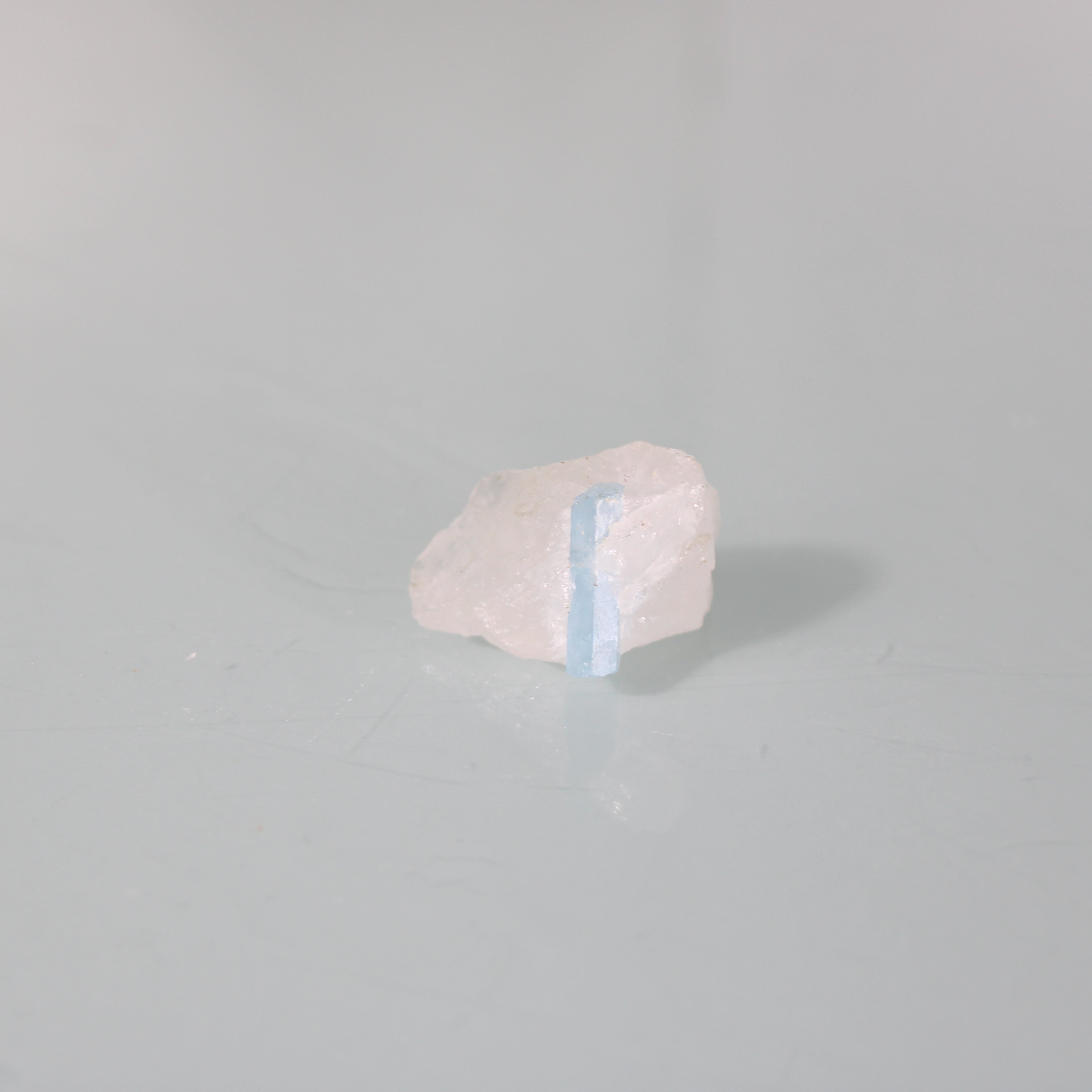Aquamarine in Quartz – Prismatic Crystal in its Natural State