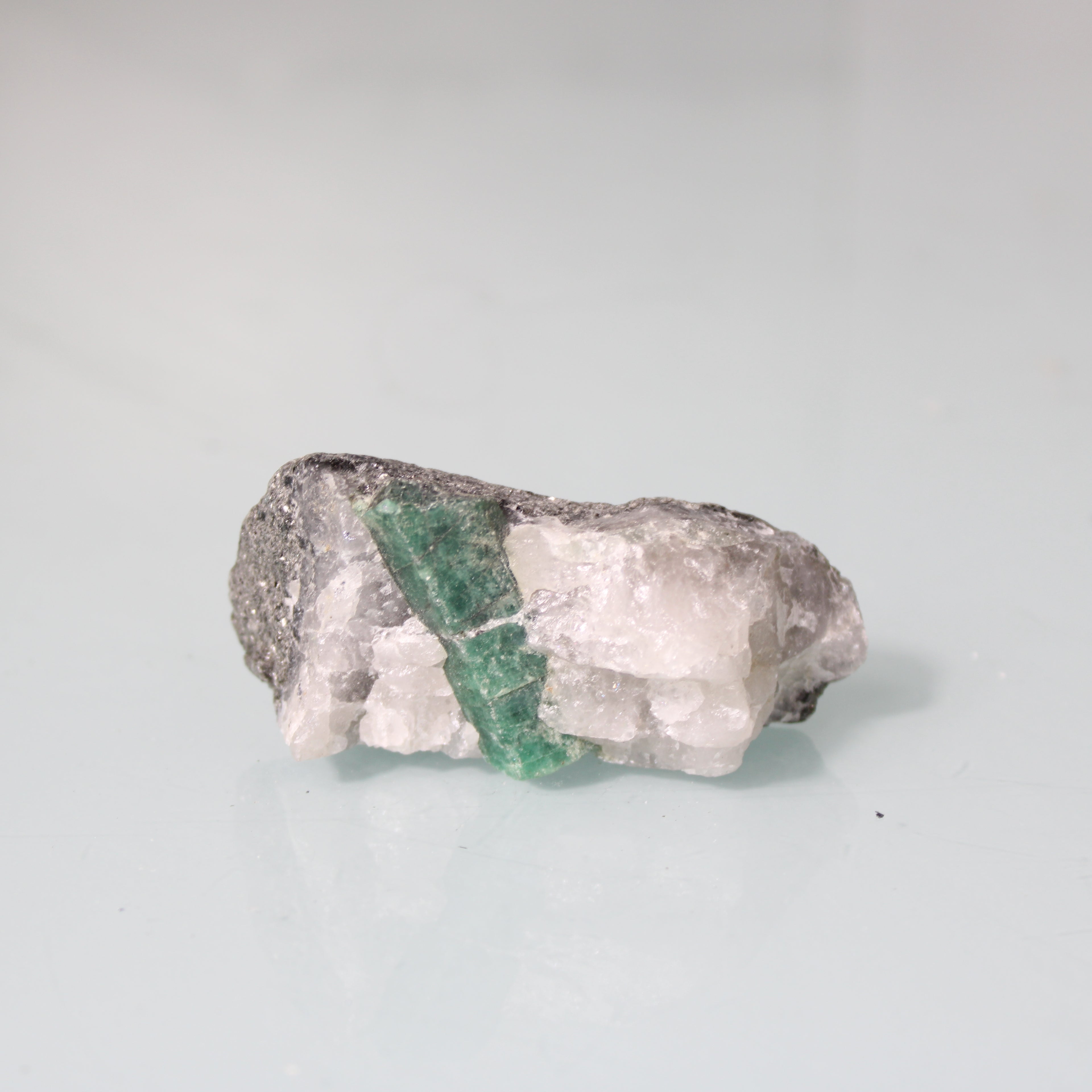 Emerald Crystal in White and Dark Matrix Contrast