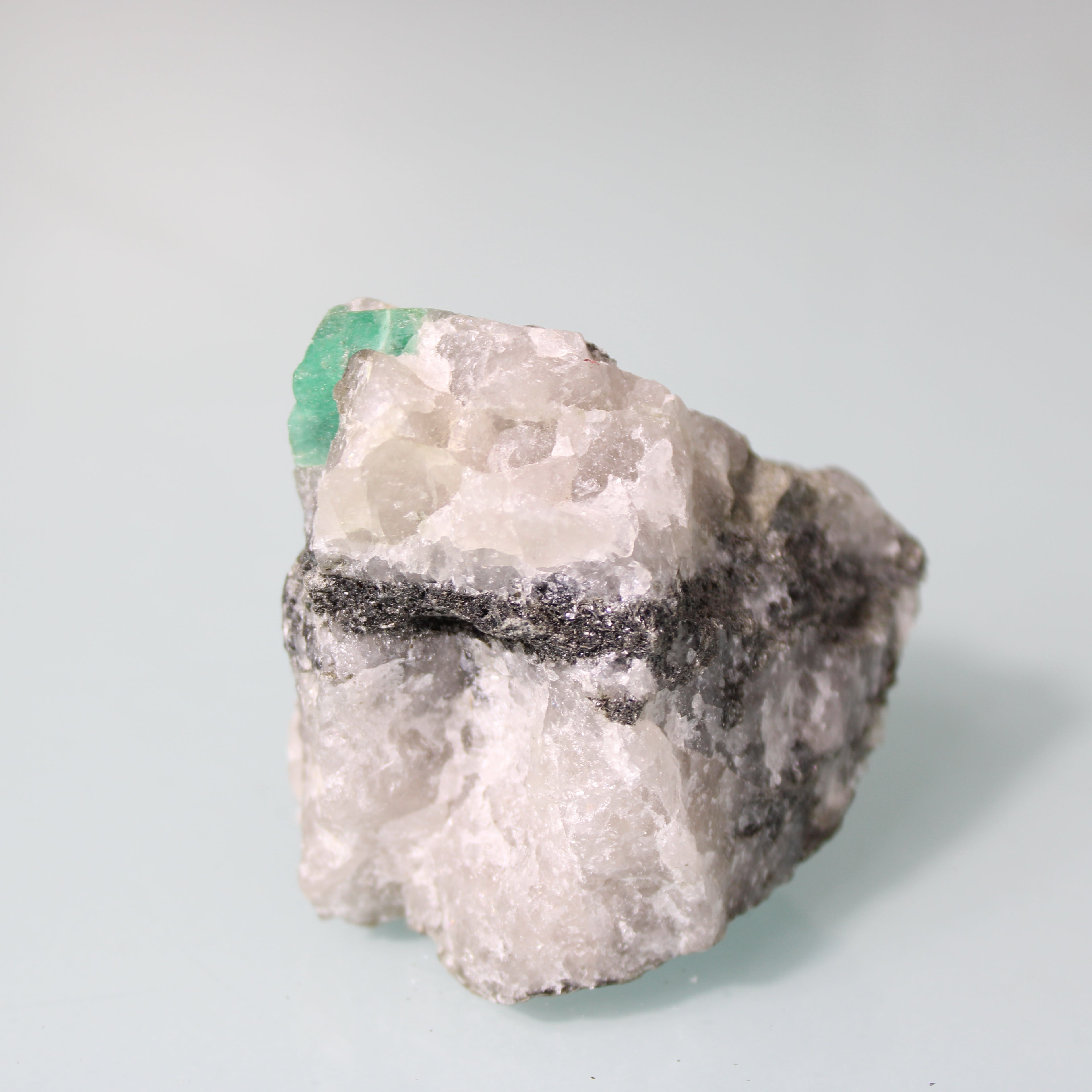 Green Emerald Crystal – Quartz Matrix Contrast