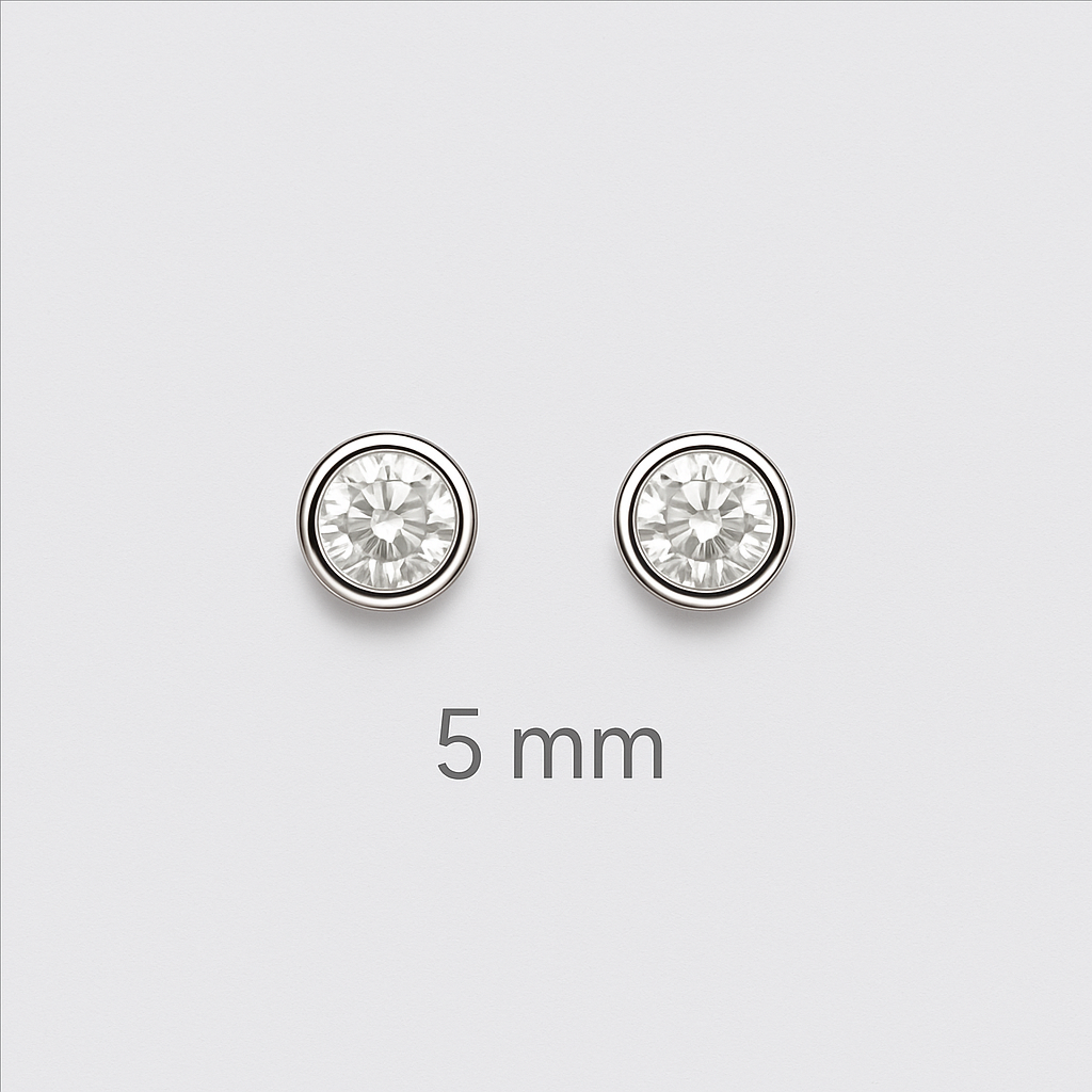 925 Silver Earrings with 5 mm White Zirconia