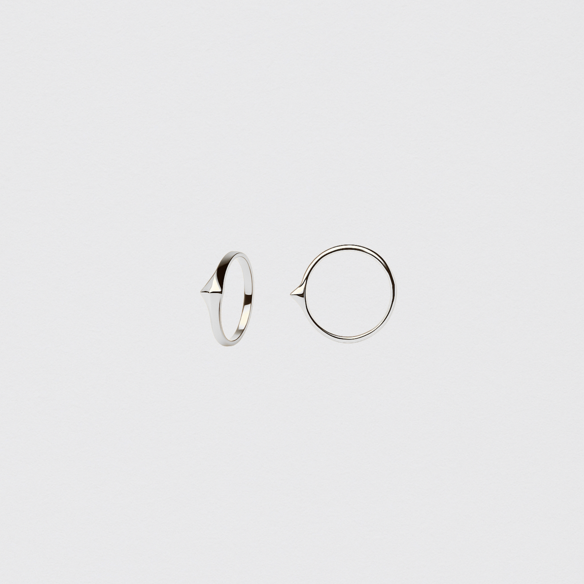 925 Sterling Silver Ring with Geometric Tip
