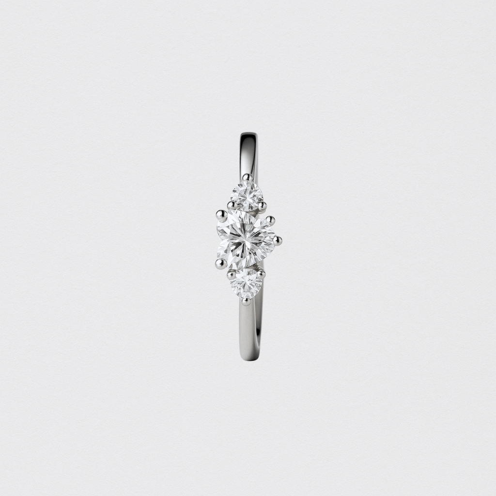 Heart Ring with Crystals in Rhodium-Plated 925 Silver – Size 54