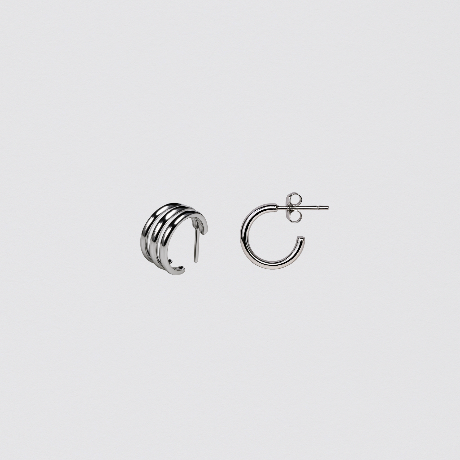 Half Hoop Earring in 925 Sterling Silver