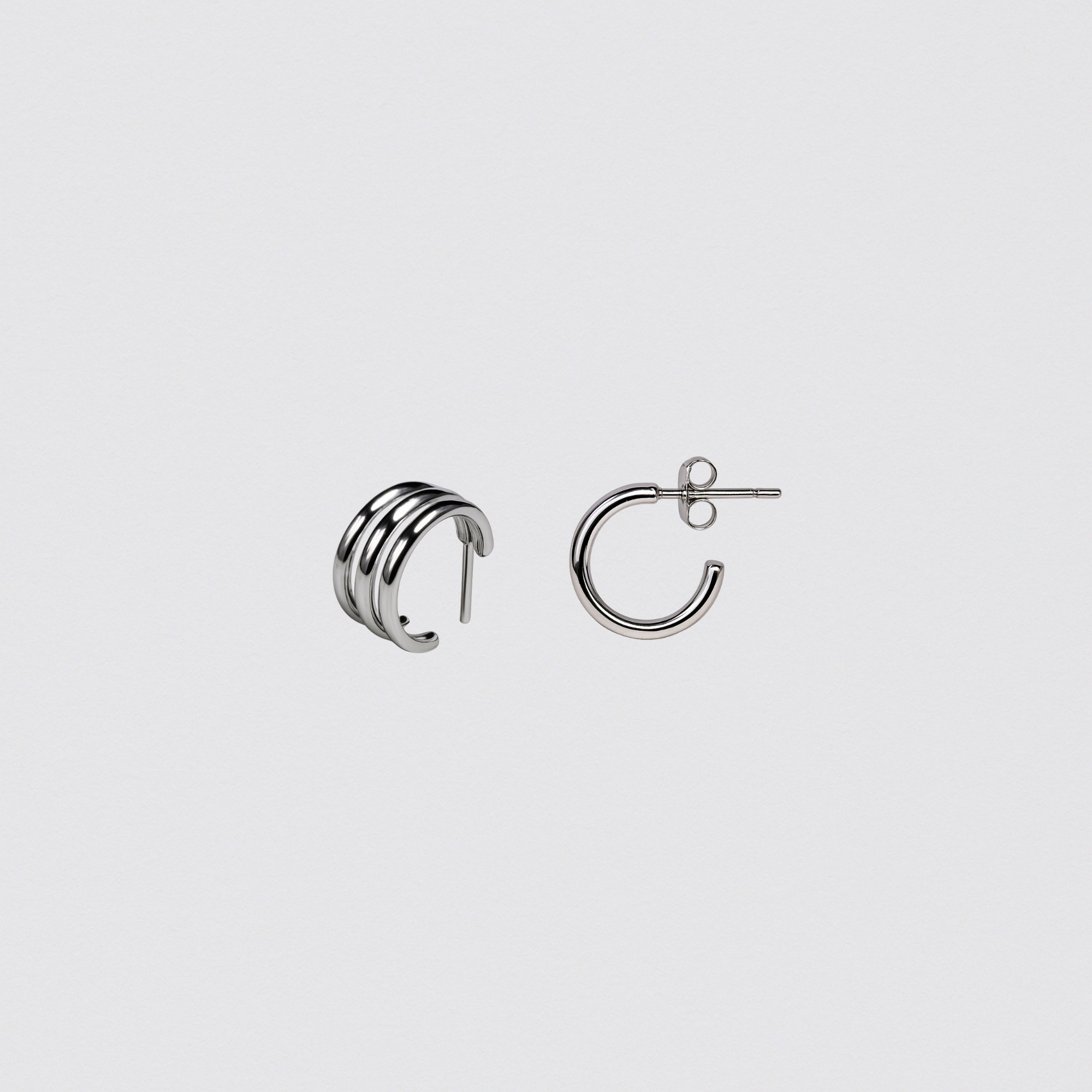 Half Hoop Earring in 925 Sterling Silver
