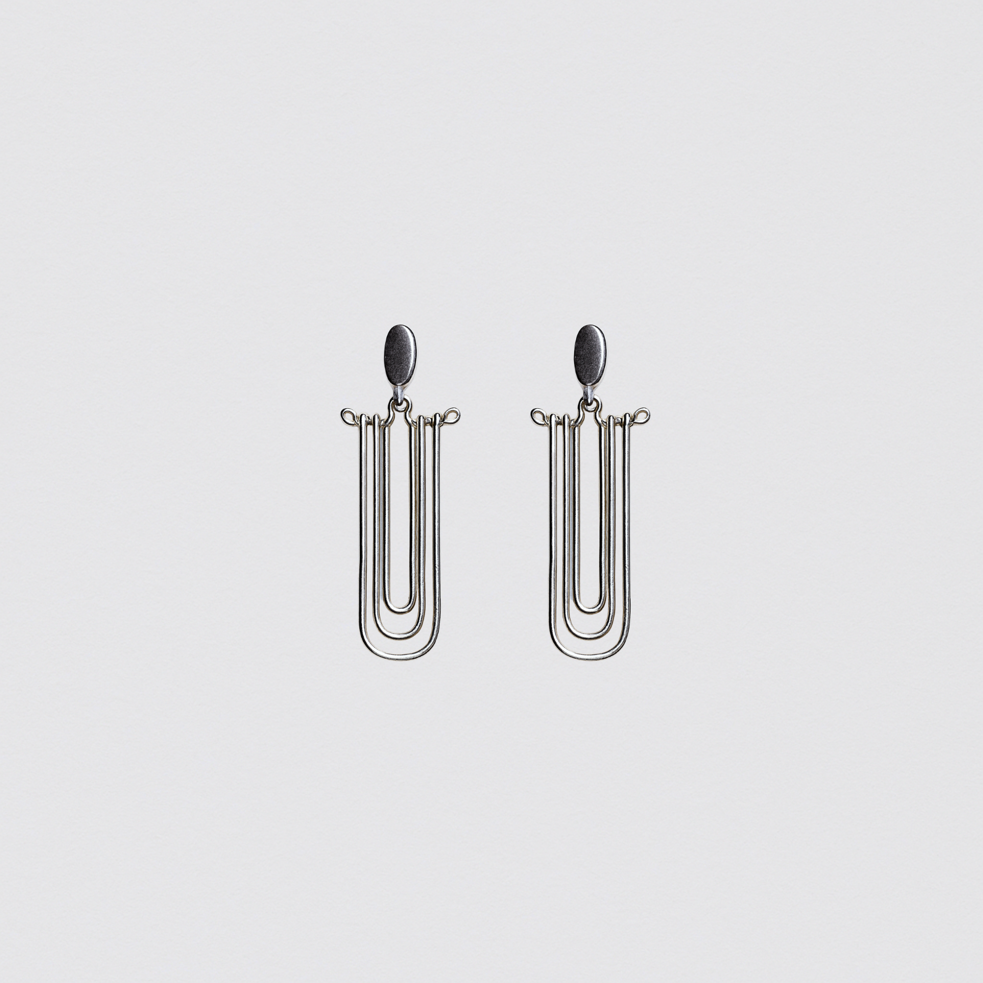 Long 925 Silver Earrings with Articulated Rods