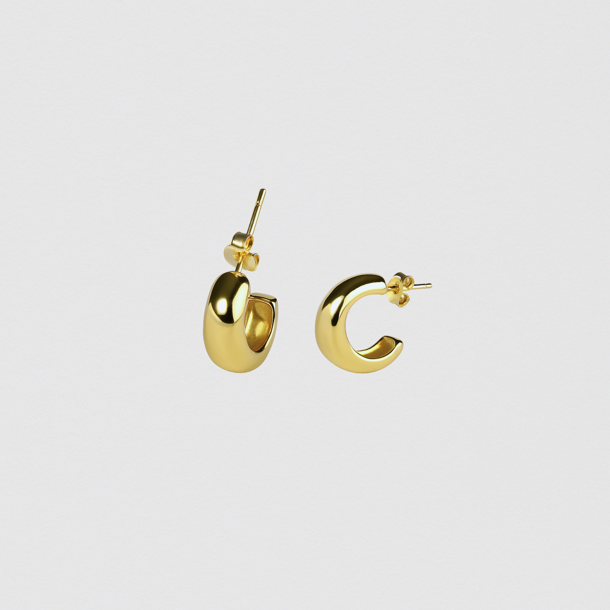 Gold Half Hoop Earrings in 925 Sterling Silver