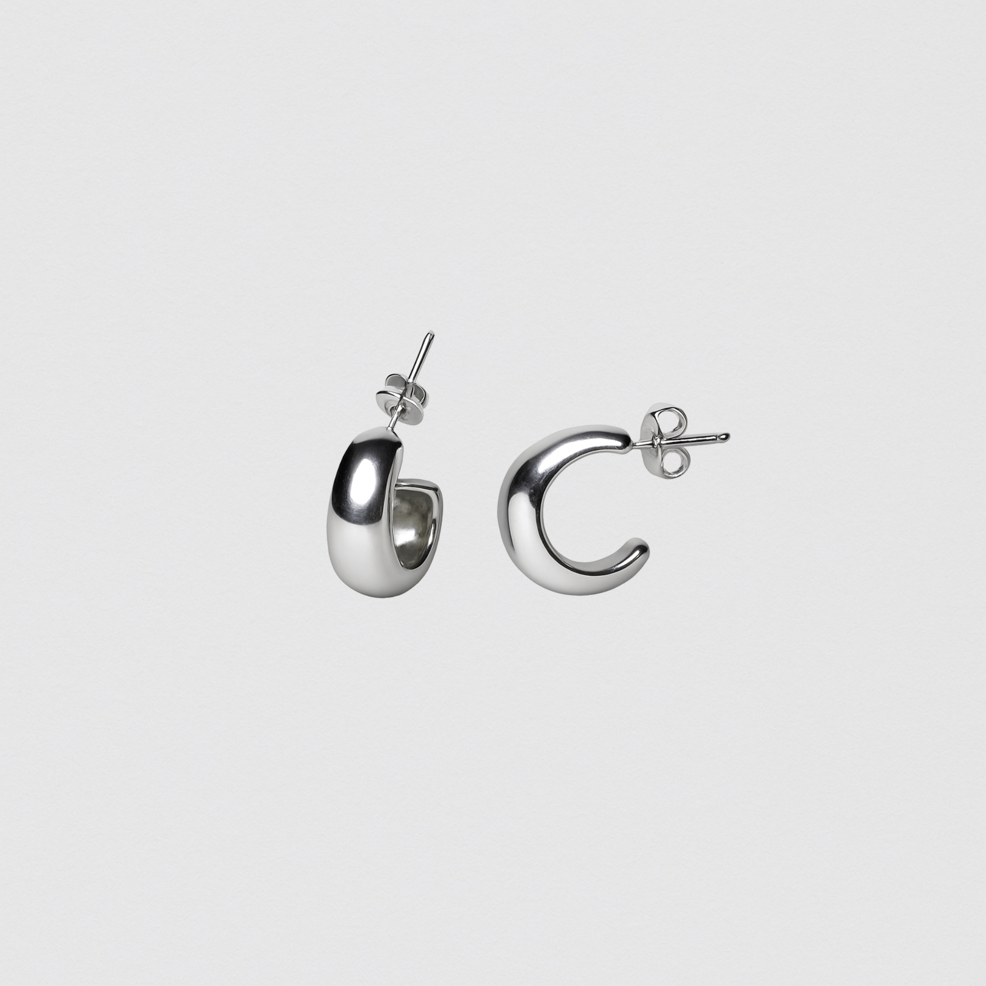 Half Hoop Earrings in 925 Sterling Silver