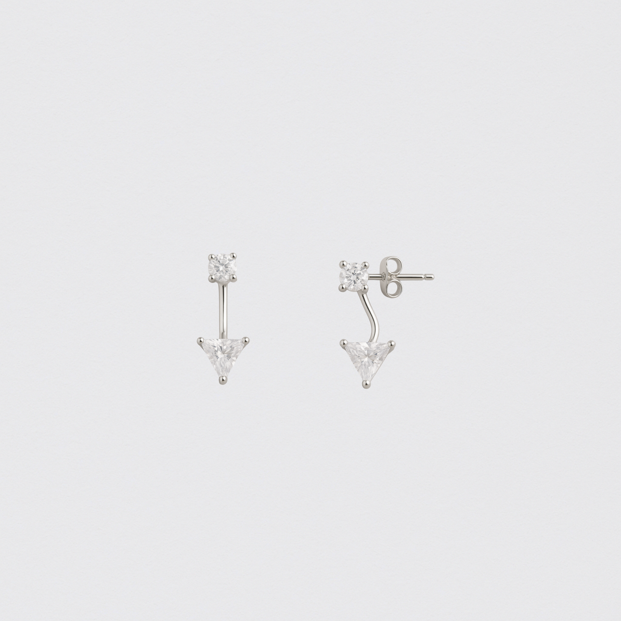 925 Silver Earrings with Rhodium Plating and Crystals
