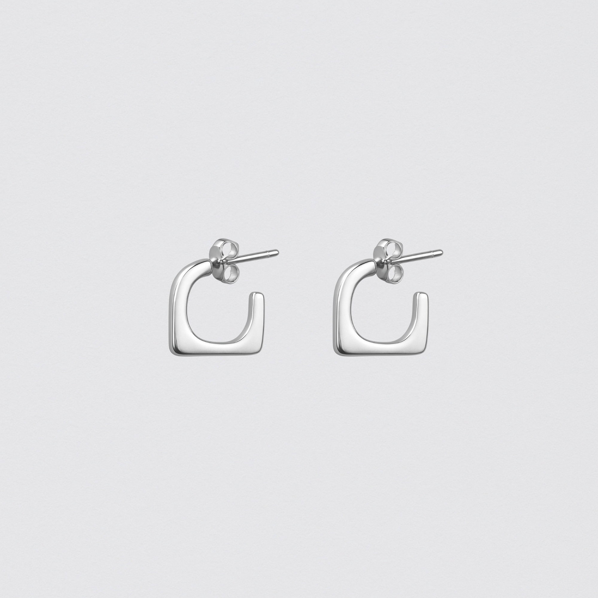 925 Sterling Silver Earrings with Geometric Shape