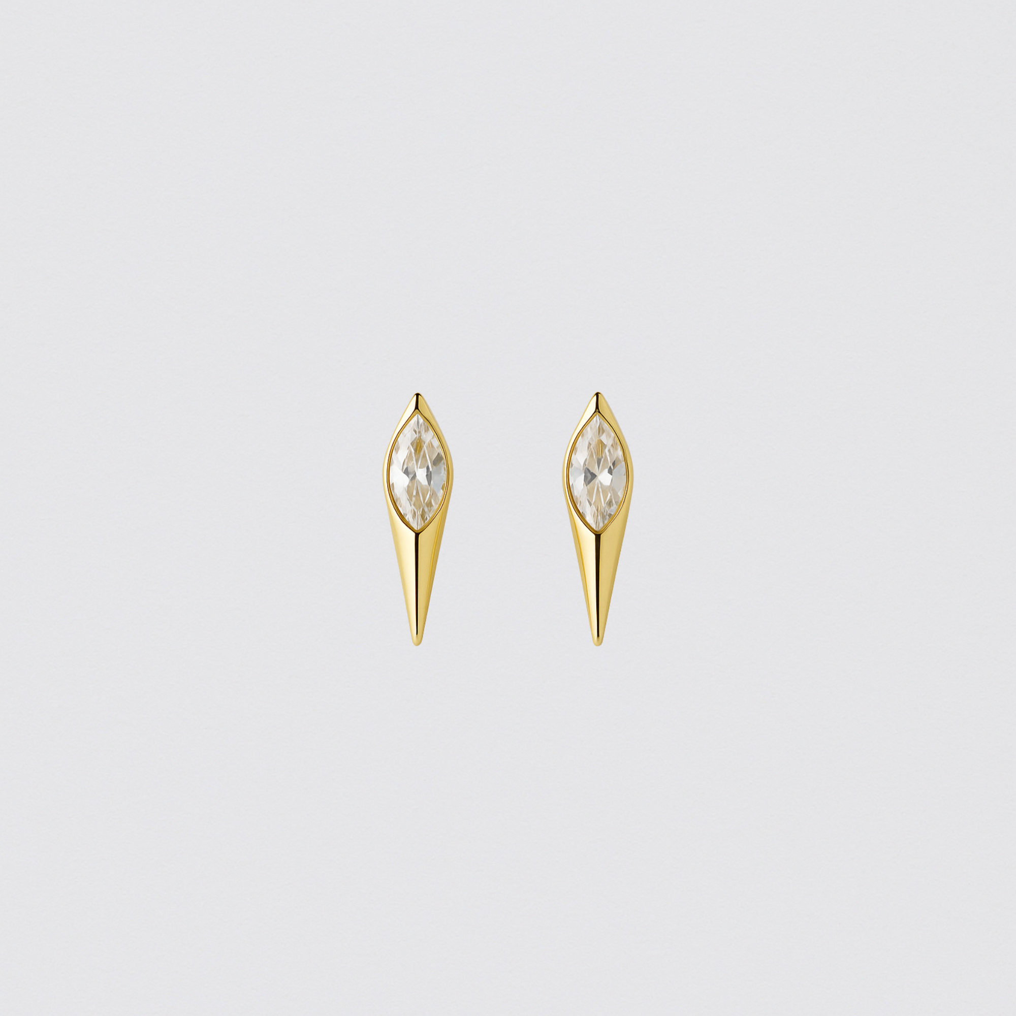 925 Gold Plated Silver Earrings with Cut Crystal