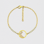 Pulseira Dourada Lua e Estrelas com Zircónias – Magia e Brilho Celestial