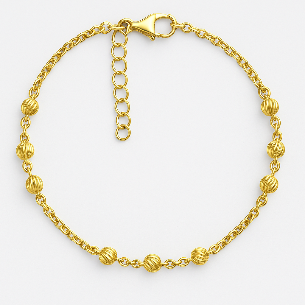 925 Silver Bracelet with Gold Heart and Intertwined Links