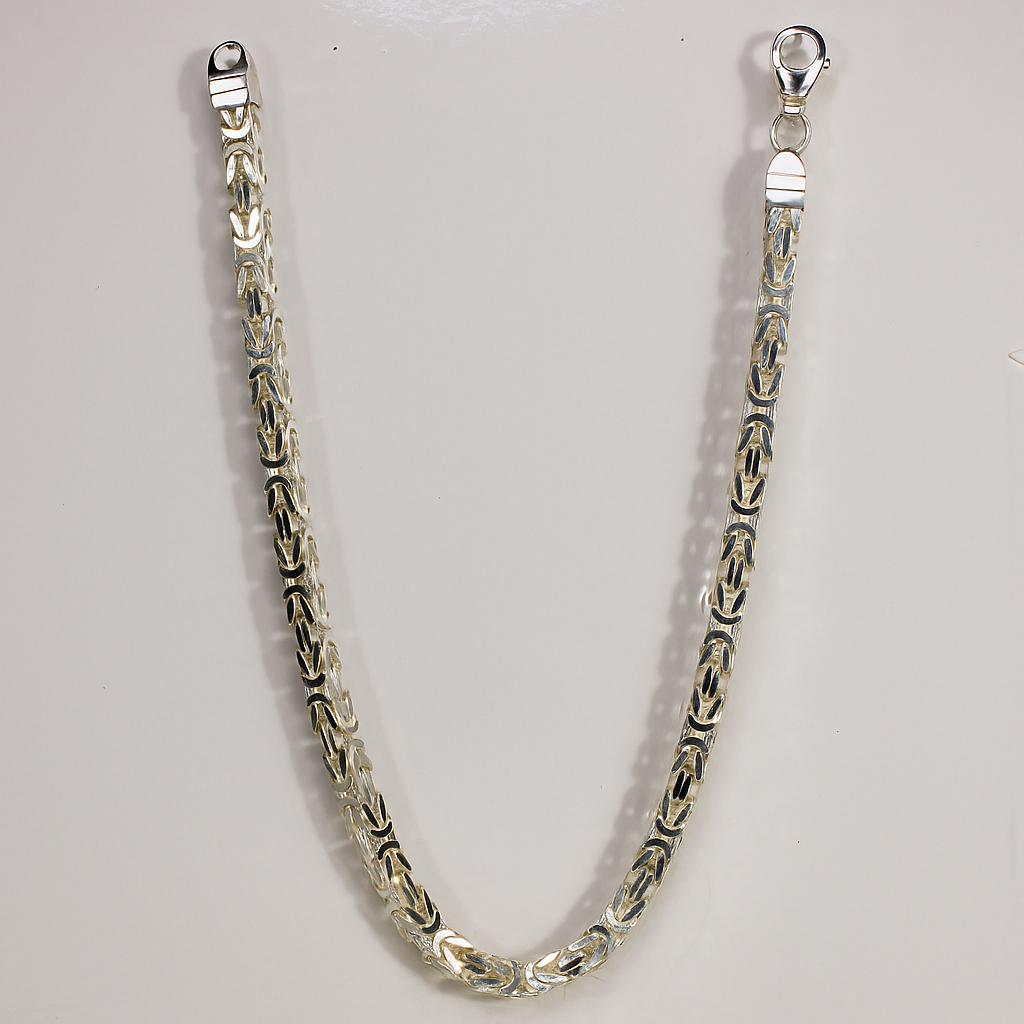 Men's Byzantine Necklace in 925 Silver with Rhodium Finish