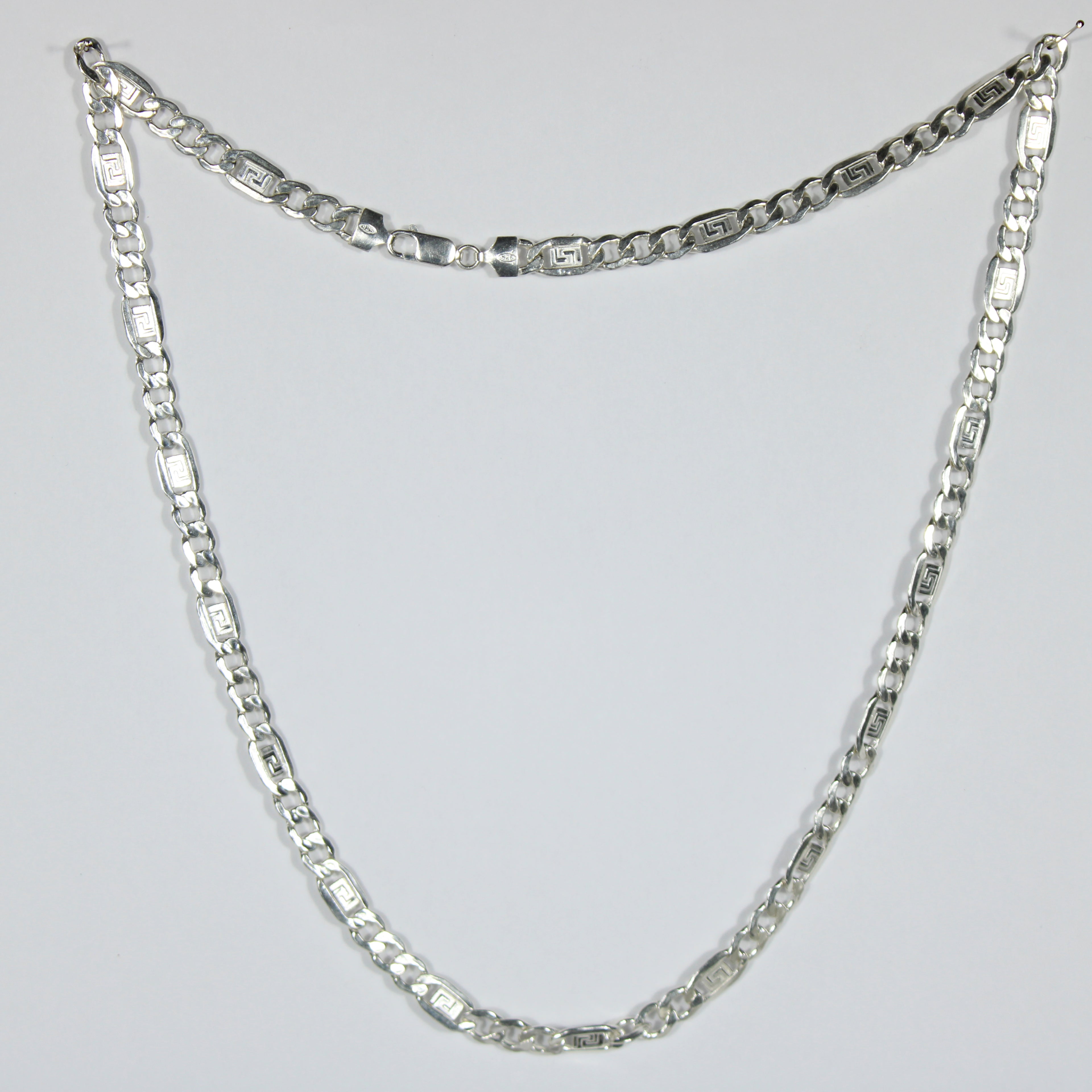 Valentino Necklace with Wide Links and Greek Pattern 3