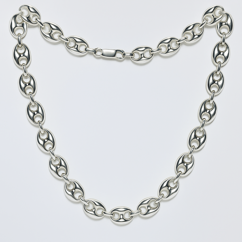 925 Silver Chain Necklace with Oval Links