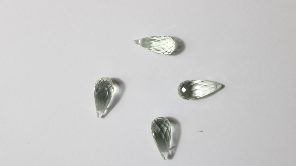 Prasiolita Natural Briolet– Lote com 4 Unidades (19,45 ct no total)