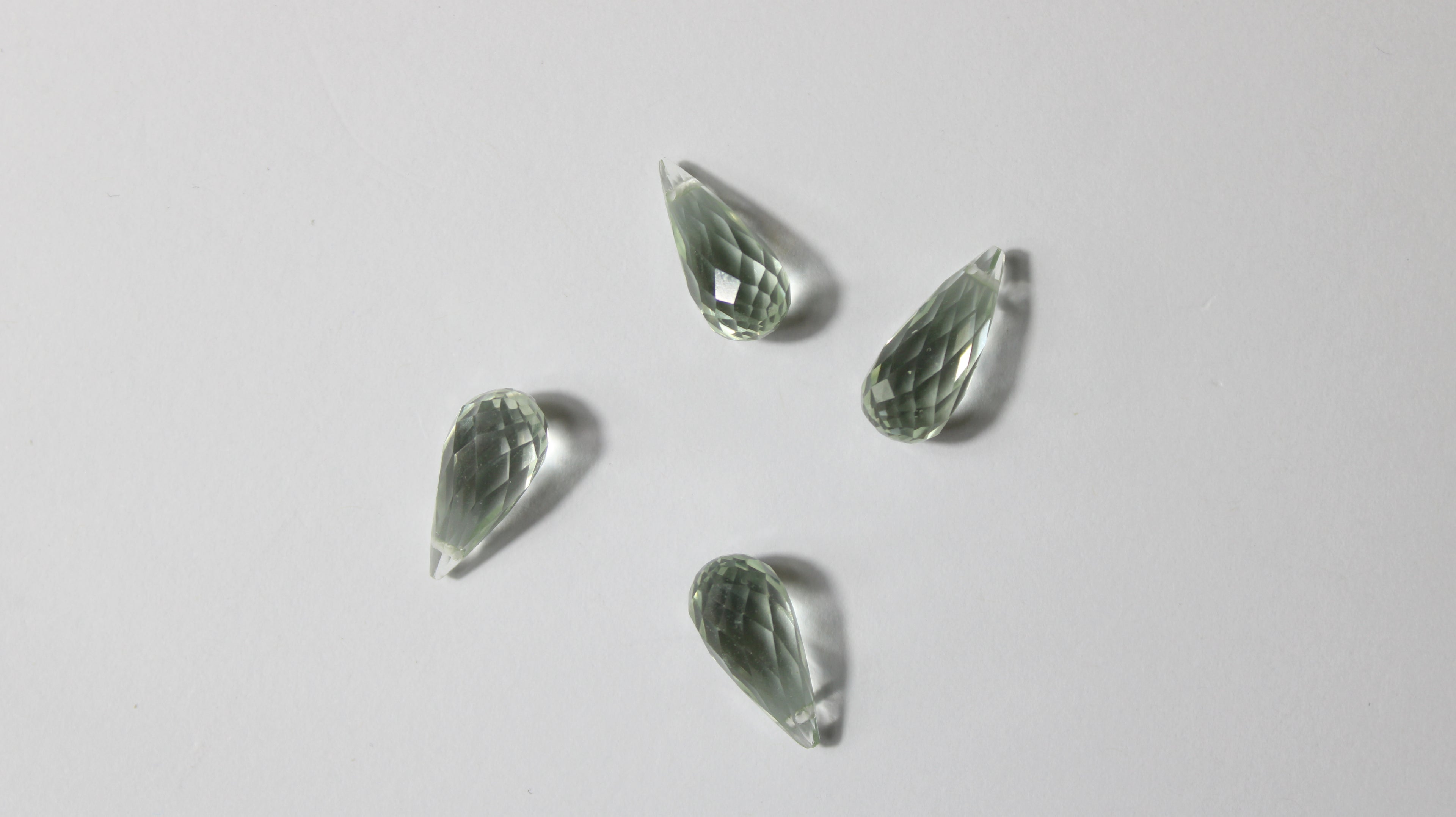 Prasiolita Natural Briolet– Lote com 4 Unidades (19,45 ct no total)