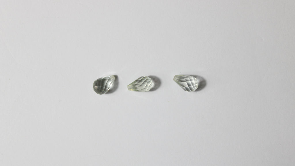 Prasiolita Natural Briolet– Lote com 3 Unidades (6,14 ct no total)