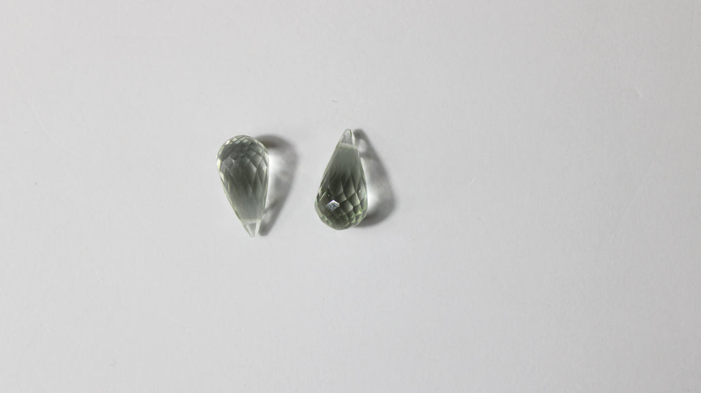 Prasiolita Natural Briolet– Lote com 2 Unidades (14,85 ct no total)