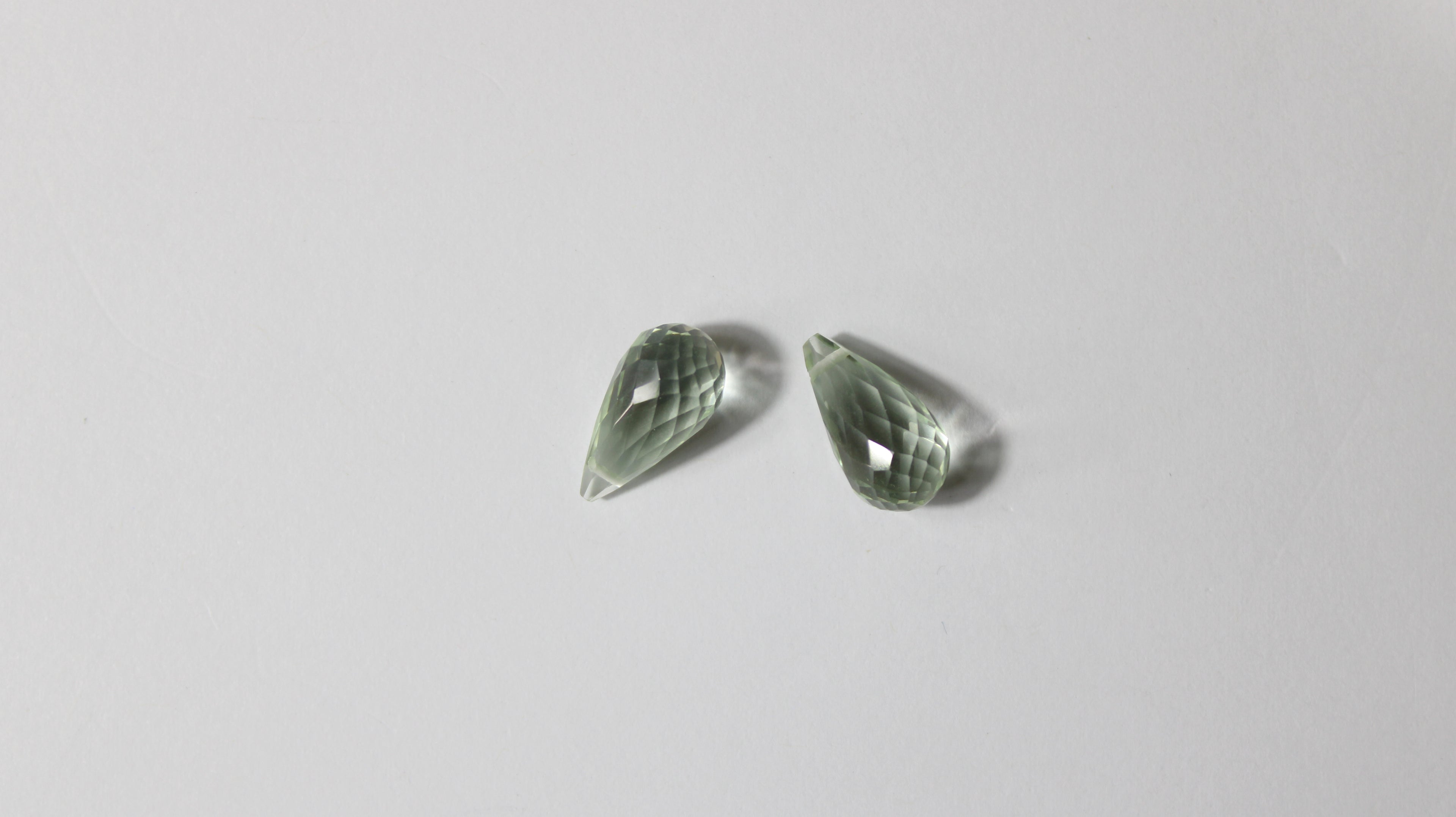 Prasiolita Natural Briolet– Lote com 2 Unidades (11,56 ct no total)