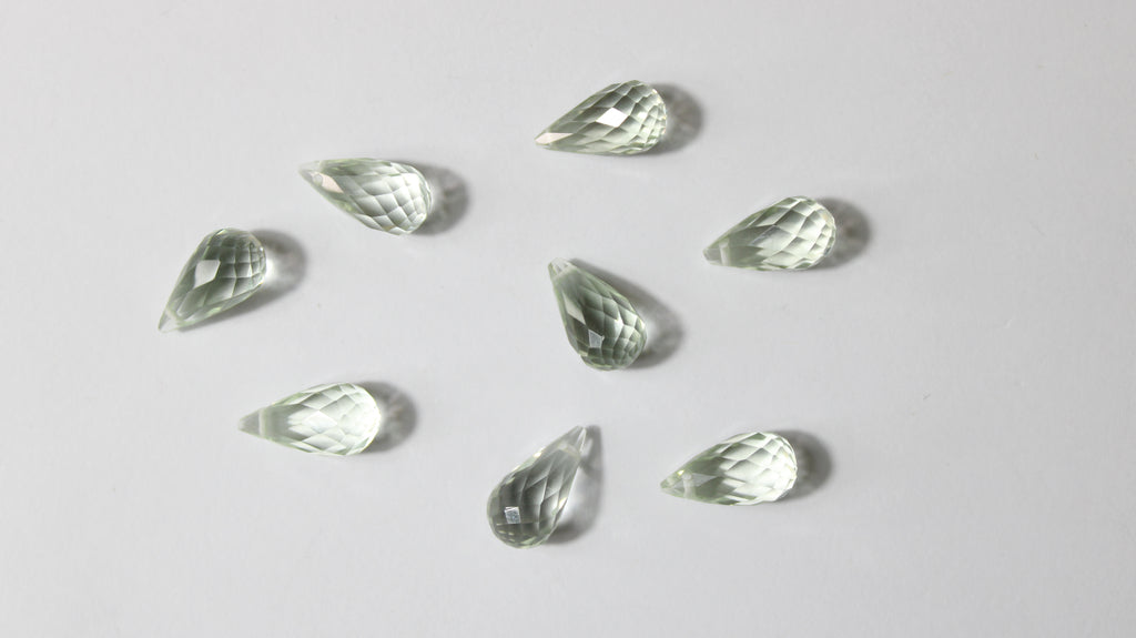 Prasiolita Natural Briolet – Lote com 8 Unidades (31,18 ct no total)