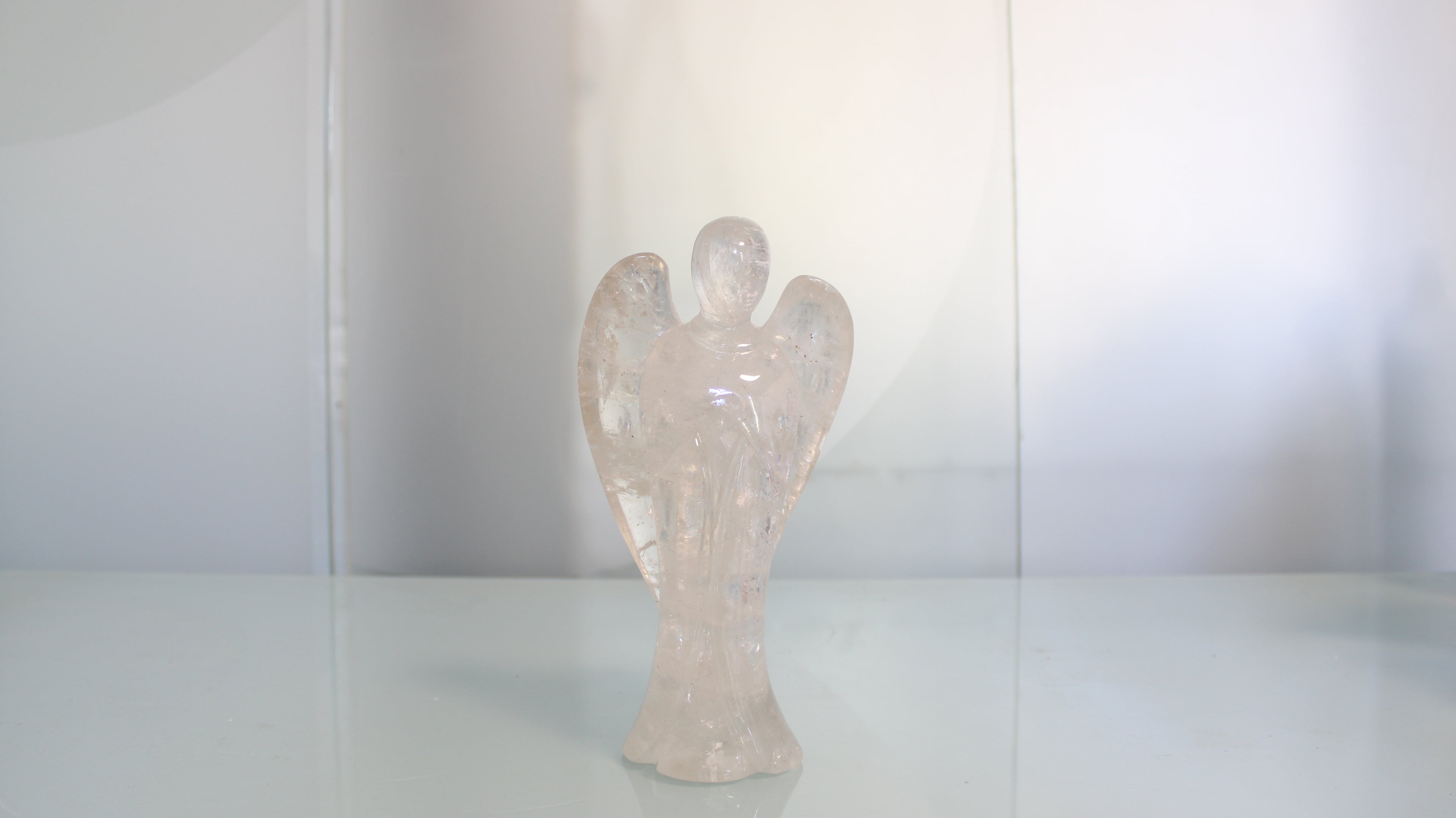 Anjo em Cristal  – Escultura Espiritual Artesanal