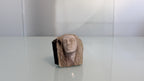 Escultura de Rosto Feminino em Quartzo com Turmalina Negra Incrustada